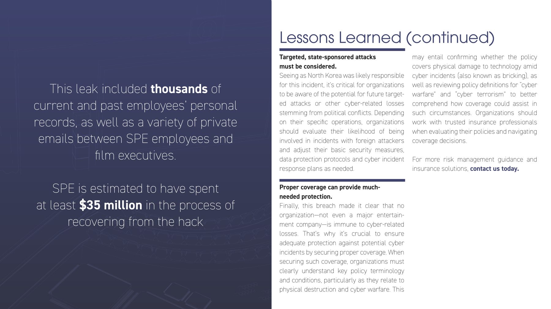 Sony case study, page 6: lessons learned, continued