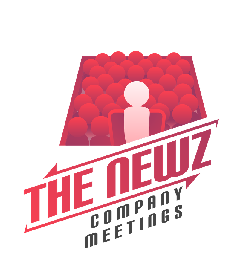 The Newz, Company Meetings badge: a red crowd with one figure standing out