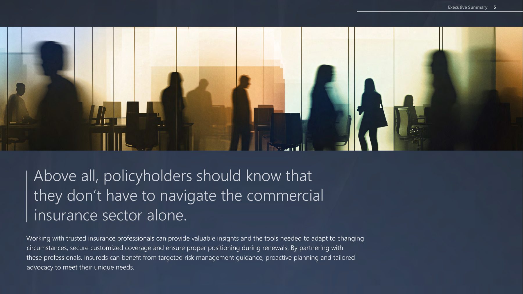 Page 4: Pull quote over an office photograph